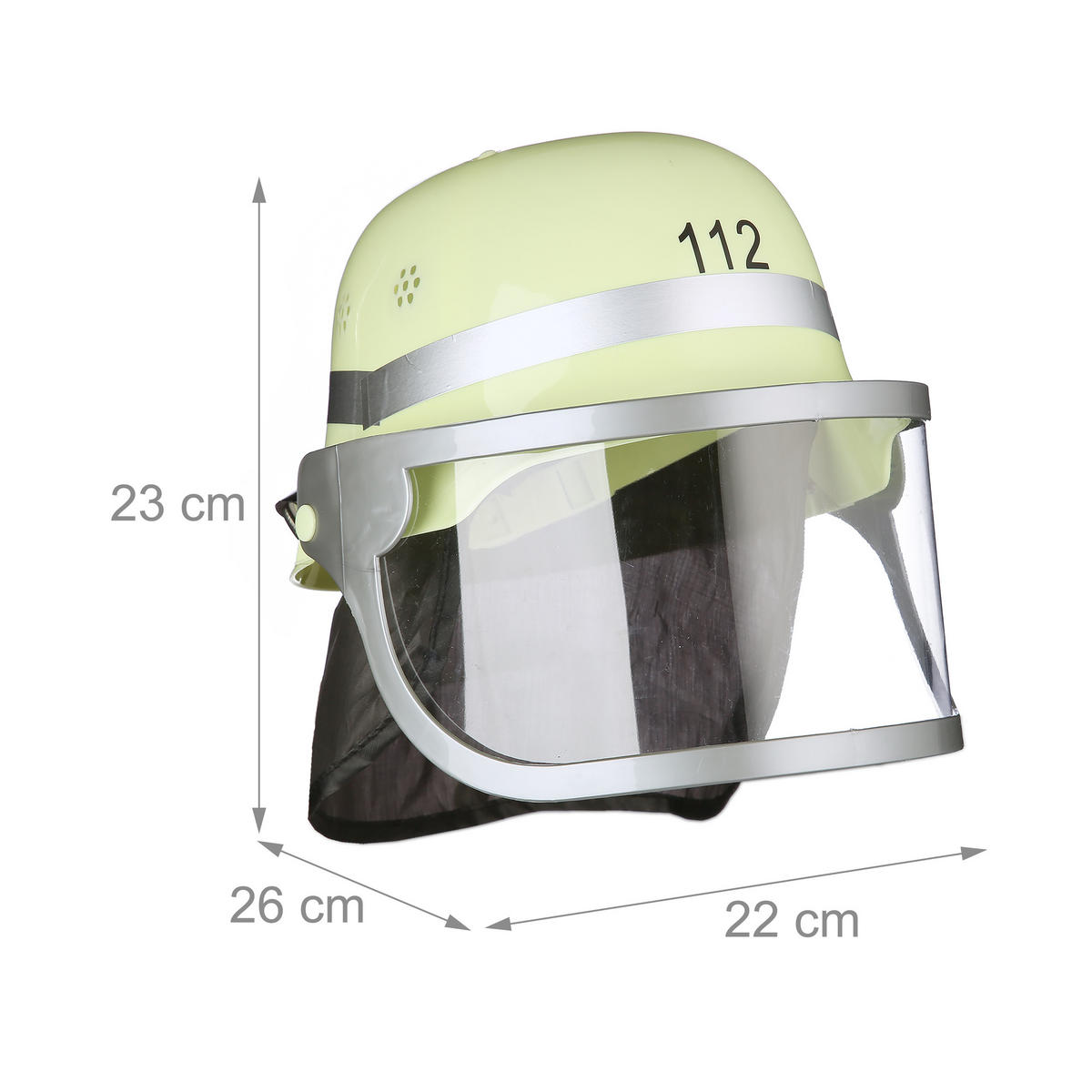 FEUERWEHRHELM Blaulicht - Gelb, Kunststoff/Textil (22/23/26cm) - Relaxdays