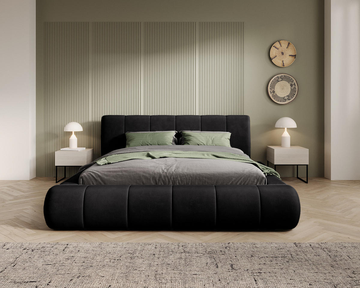 POLSTERBETT AVILLA 140x200 cm, Graphit - Graphitfarben, Textil (200/140cm) - Fedve