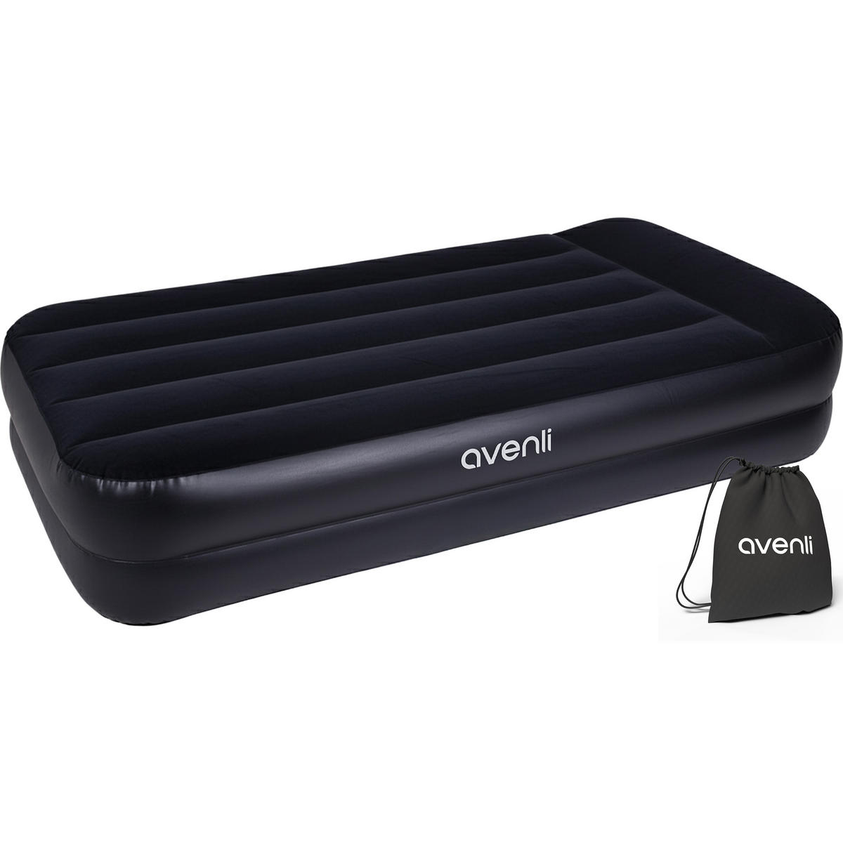 LUFTBETT Luftmatratze selbstaufblasend 195 x 96 x 46 cm mit integrierter Pumpe - Schwarz, Kunststoff (96/195cm) - Avenli
