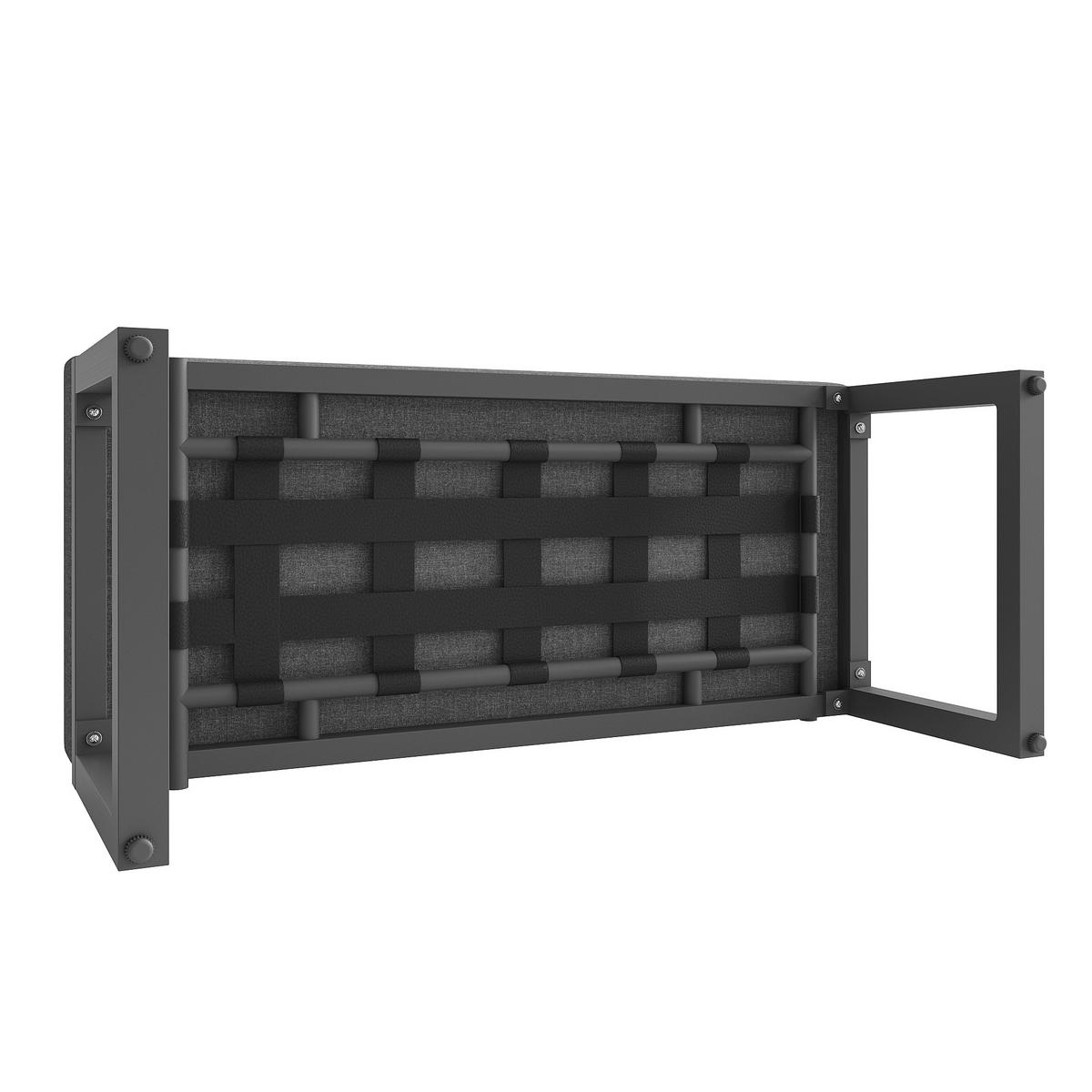 GARTENSETS aus Metall/Glas/Polyester Grau mit abnehmbaren Kissen - Grau, Metall - Modfu