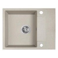 EINBAUSPÜLE RAB Beige, Einzelbecken, 44/56/17,5 cm - Beige, Stein (44/17.5/56cm) - bad land