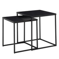 BEISTELLTISCH Set – 2-teilig Schwarz Stahl Industriestil mit Anti-Rutsch - Schwarz, Metall (40/40/45cm) - KADIMA DESIGN