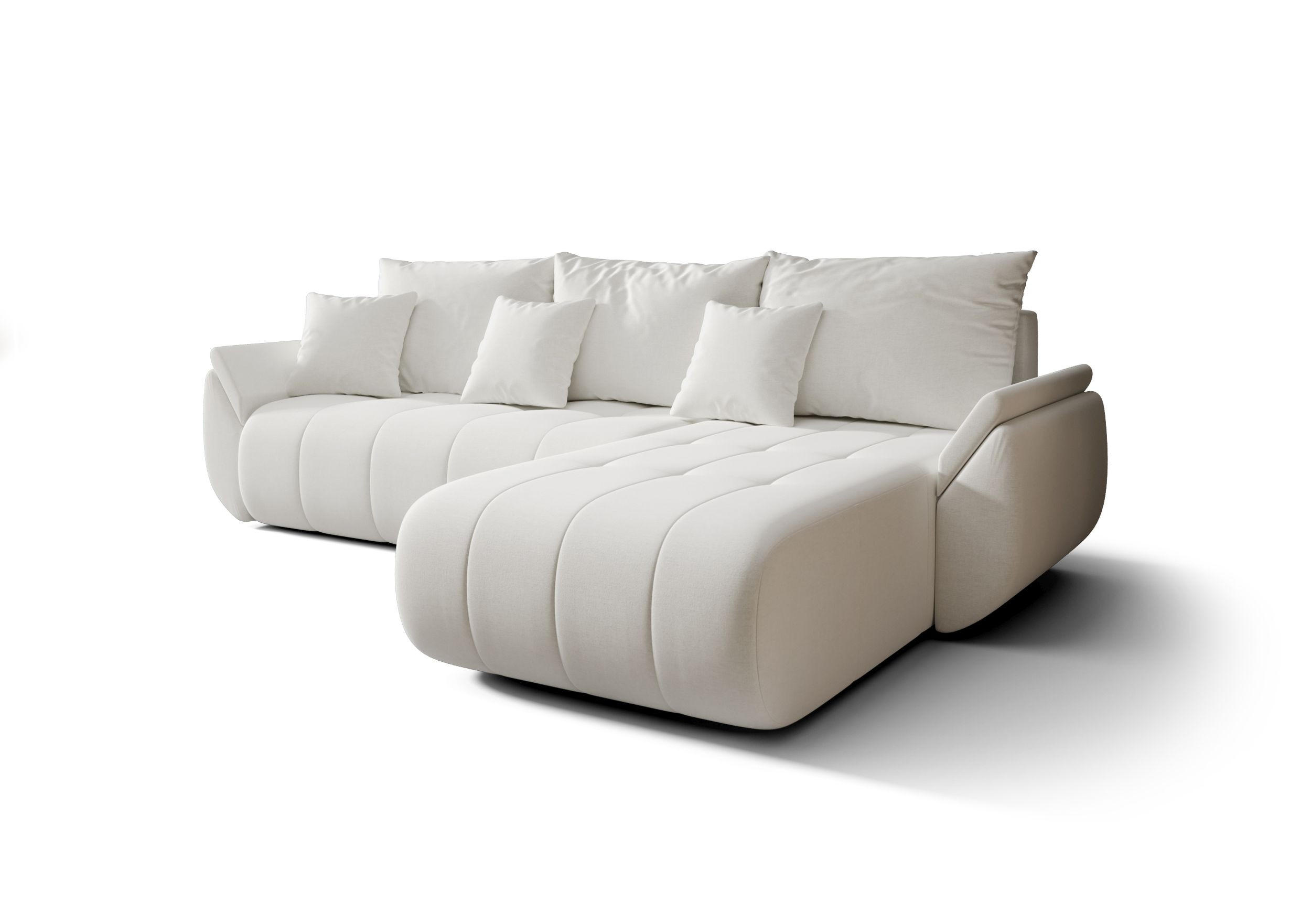 ECKSOFA mit Schlaffunktion TOKYO Wind 02 - Weiß, Textil (280/185cm) - Bedante
