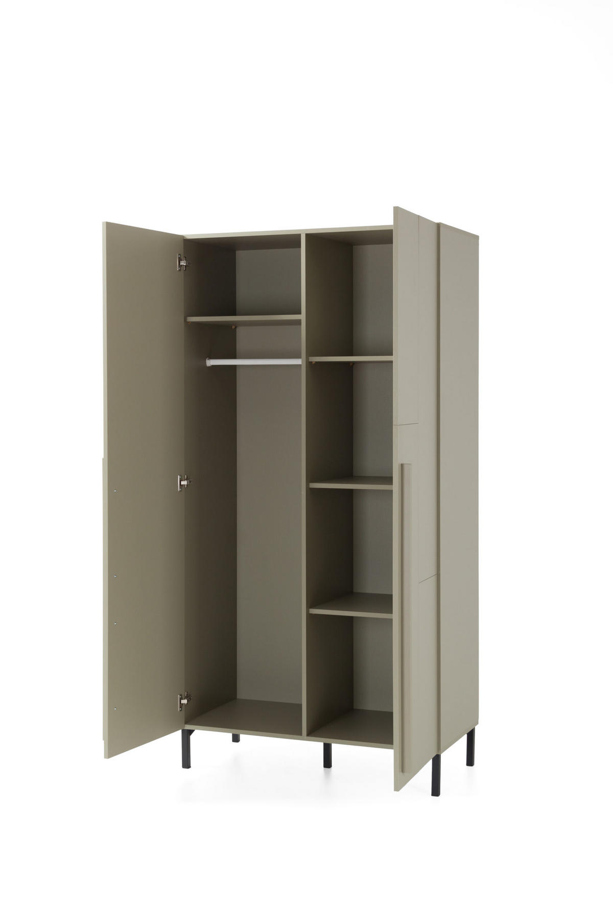 KLEIDERSCHRANK Sinus in Beige, Eiche & Marineblau Drehtürenkleiderschrank - Braun, Holzwerkstoff (80/200/120cm)