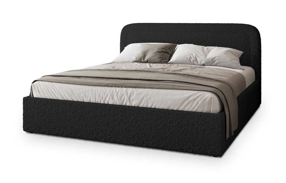 ČALOUNĚNÁ Postel BENIRA 140x200 cm Černá - černá, kompozitní dřevo/textil (140/200cm) - MASSENO