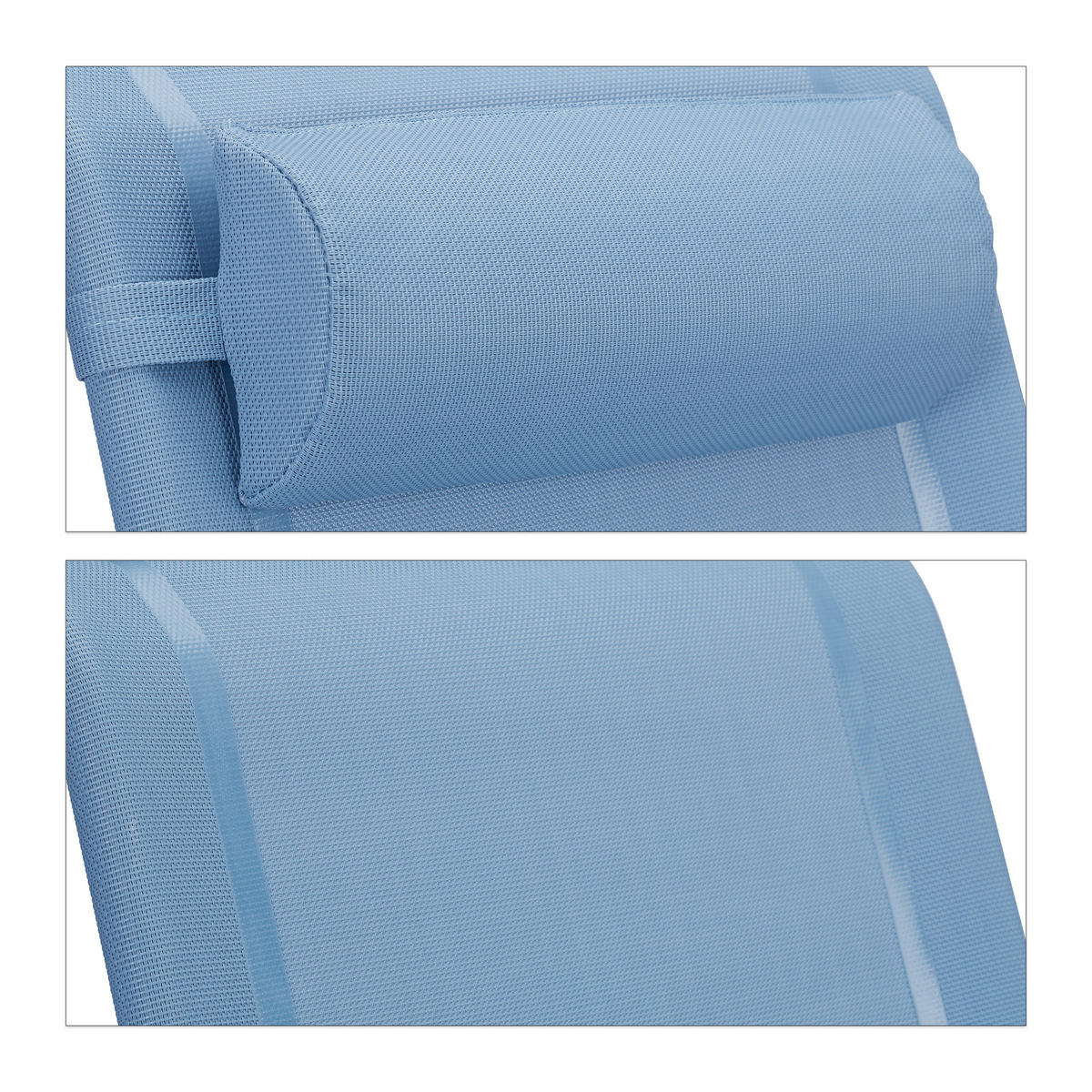 LIEGESTUHL - Hellblau, Kunststoff/Metall (58/76.5/80cm) - Relaxdays