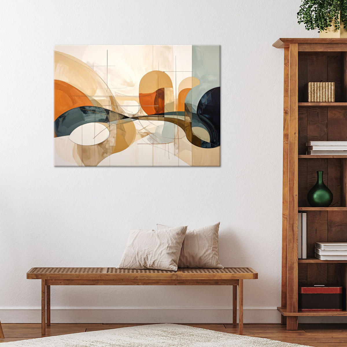 LEINWANDBILD Abstraktion 120x80cm - Beige, Textil (120/80cm) - Feeby