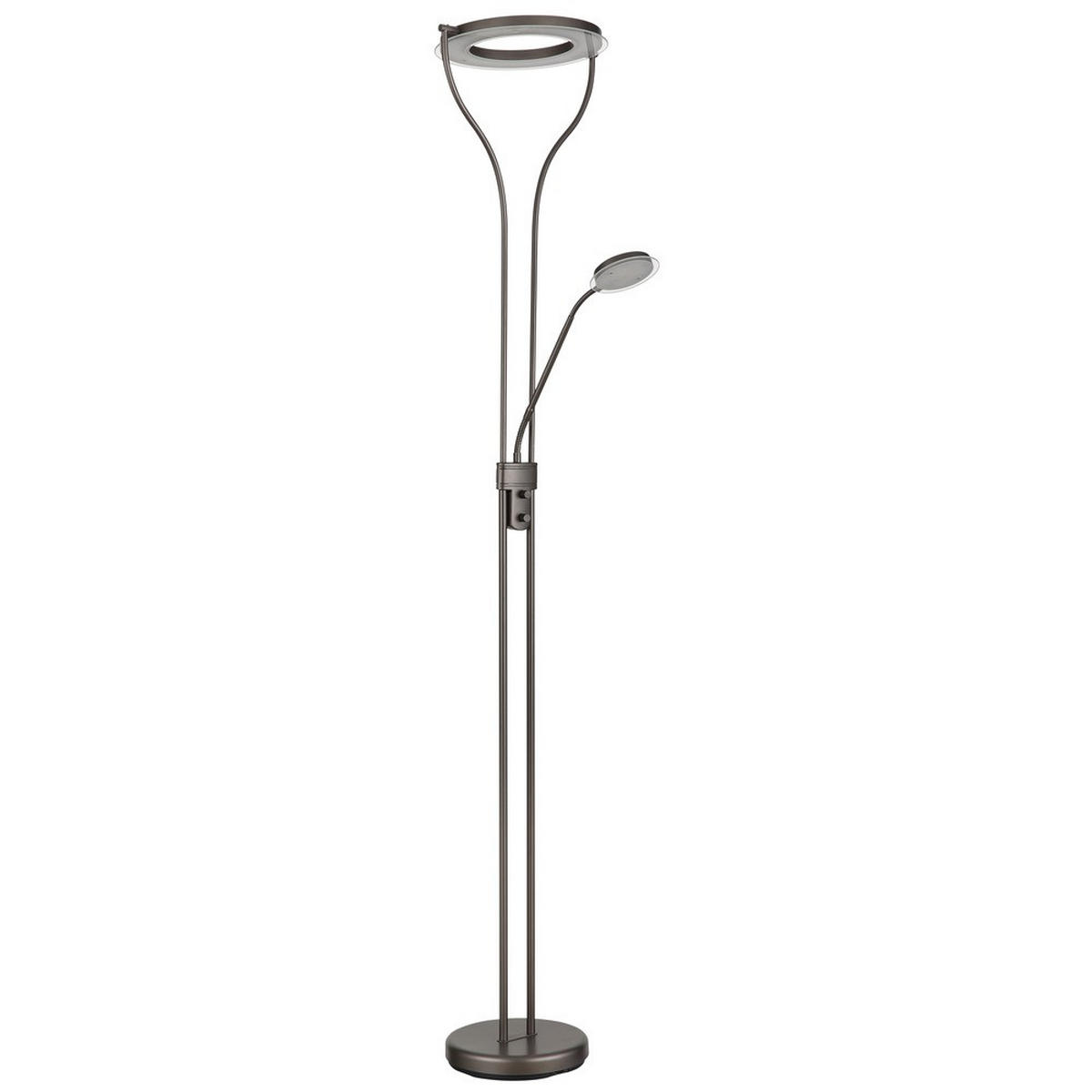 LED DECKENFLUTER EBRO Metall kaffeefarben matt - Braun, Glas (35/30/194cm) - Globo Lighting