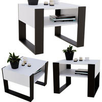 COUCHTISCH Holzwerkstoff rechteckig stabil Weiß 45/53,6/65cm - Schwarz/Weiß, Holzwerkstoff (53.6/65/45cm) - CraftPAK