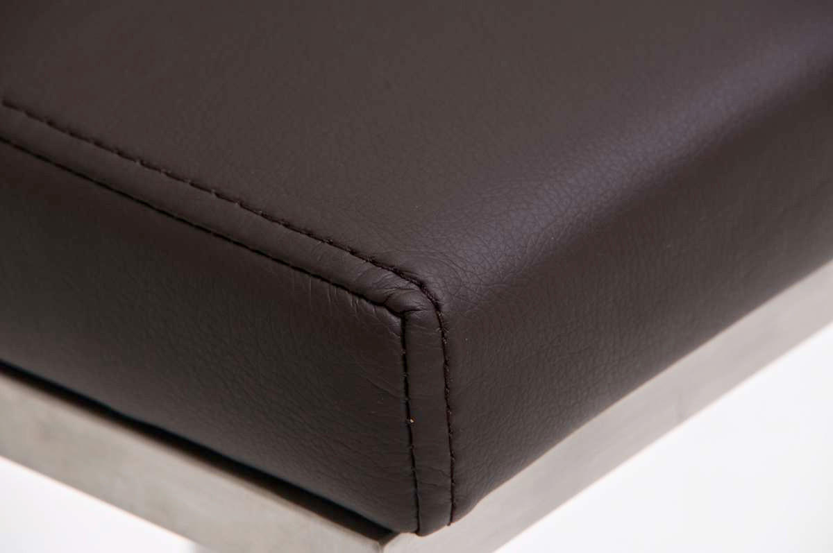 BARHOCKER Lederlook Braun - Edelstahlfarben/Braun, Textil/Metall (42/86/44cm) - CLP