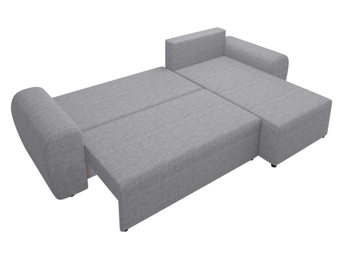ECKSOFA Mader - Hellgrau/Schwarz, Holz/Kunststoff (260/140cm) - MIRJAN24