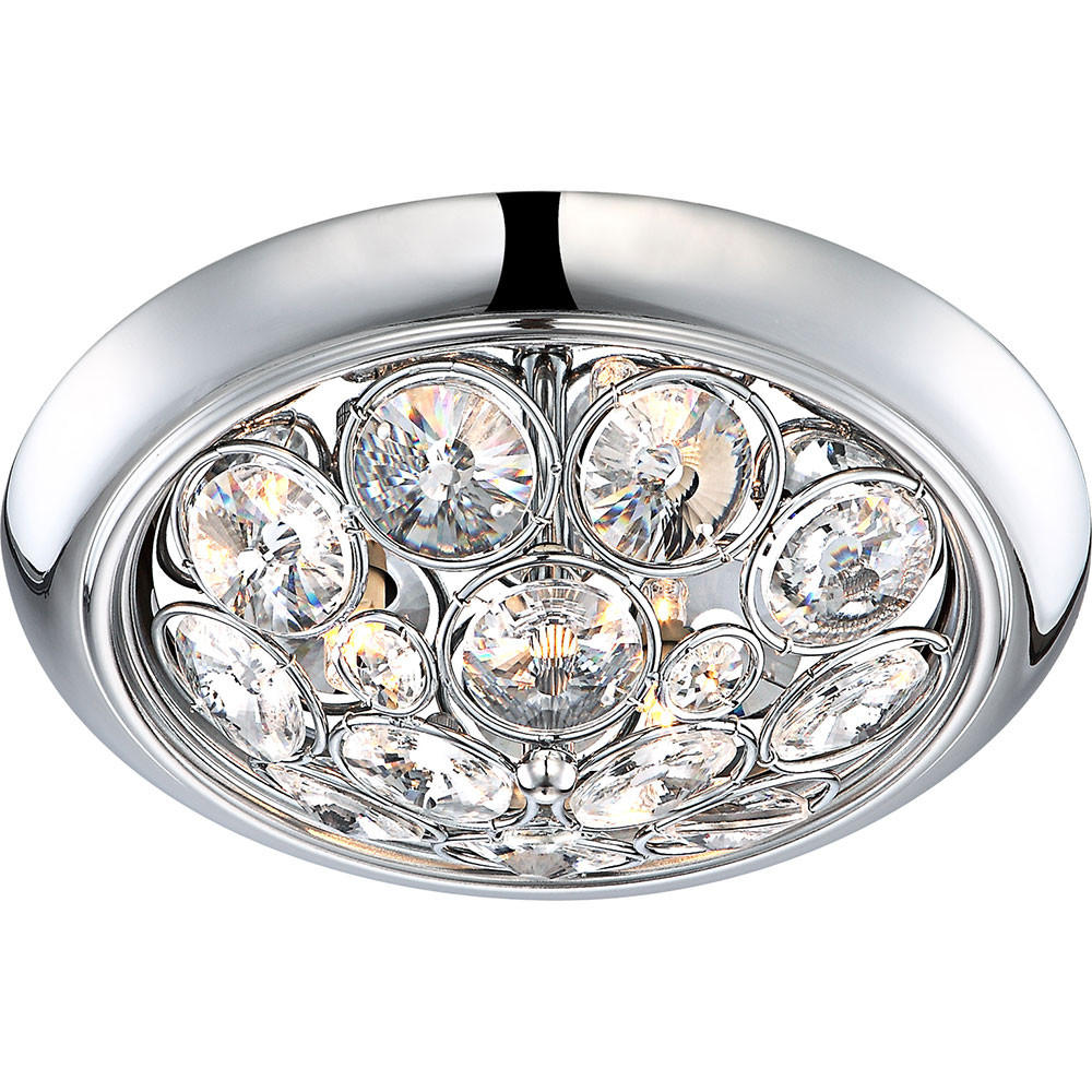 LED DECKENLEUCHTE Celia Silber Kristalloptik - Silberfarben, Metall (27/27/10cm) - Globo Lighting