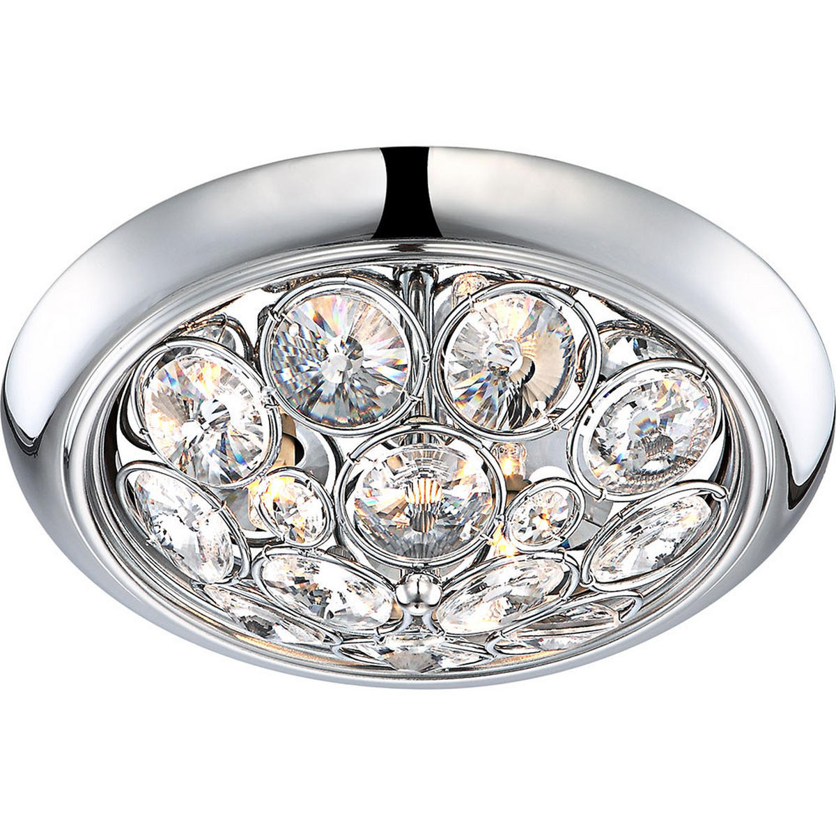 LED DECKENLEUCHTE Celia Silber Kristalloptik - Silberfarben, Metall (27/27/10cm) - Globo Lighting