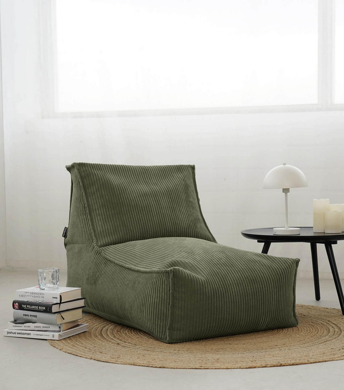 SITZSACK mit Hocker Der Gelassene - Grün, Textil (65/65/155cm) - Mokebo