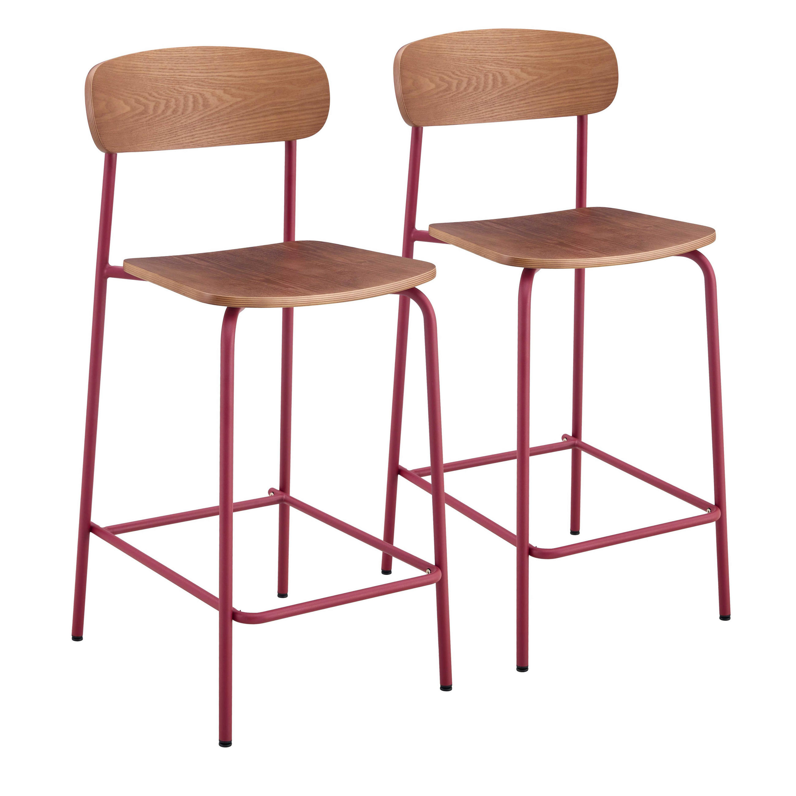 BARSTUHL 2-tlg., Lila - Lila, Metall (42/96/50cm) - Oviala