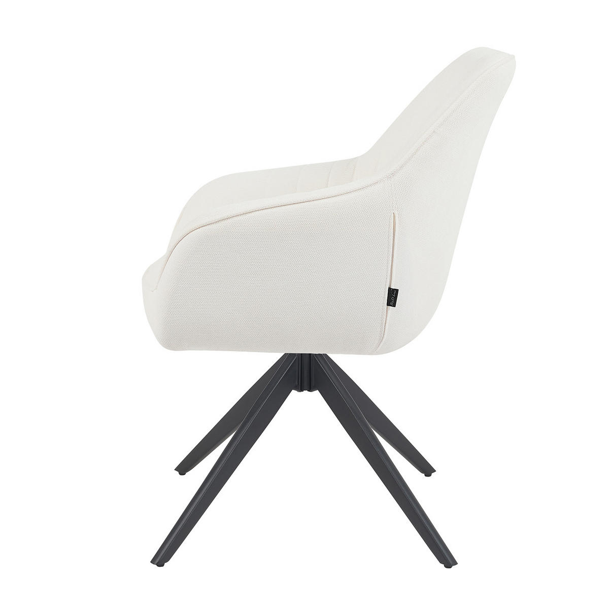 ARMLEHNSTUHL ARVIT - Schwarz/Weiß, Textil/Metall (58/87/61cm) - B&D Home