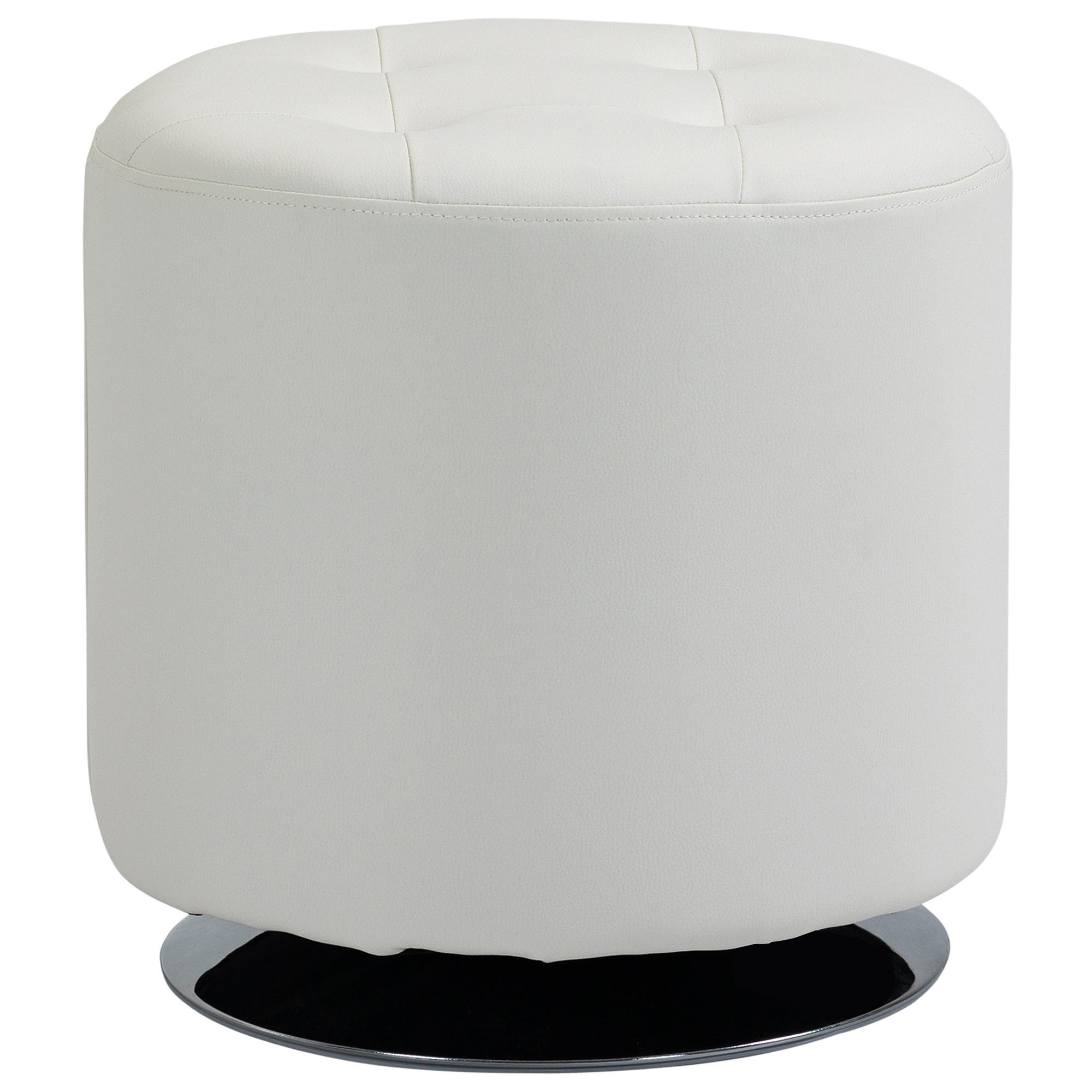 HOCKER DE-16452 360° drehbar mit PU-Polster Weiß - Weiß, Leder (45.5/44.5/45.5cm) - ComfortXL