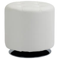 HOCKER DE-16452 360° drehbar mit PU-Polster Weiß - Weiß, Leder (45.5/44.5/45.5cm) - ComfortXL
