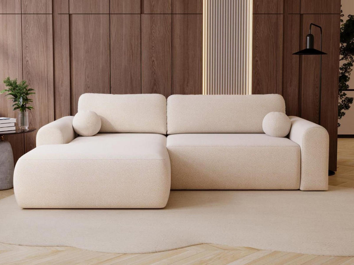 ECKSOFA creme links AURA - Creme, Holzwerkstoff (257/177cm) - Compleo24