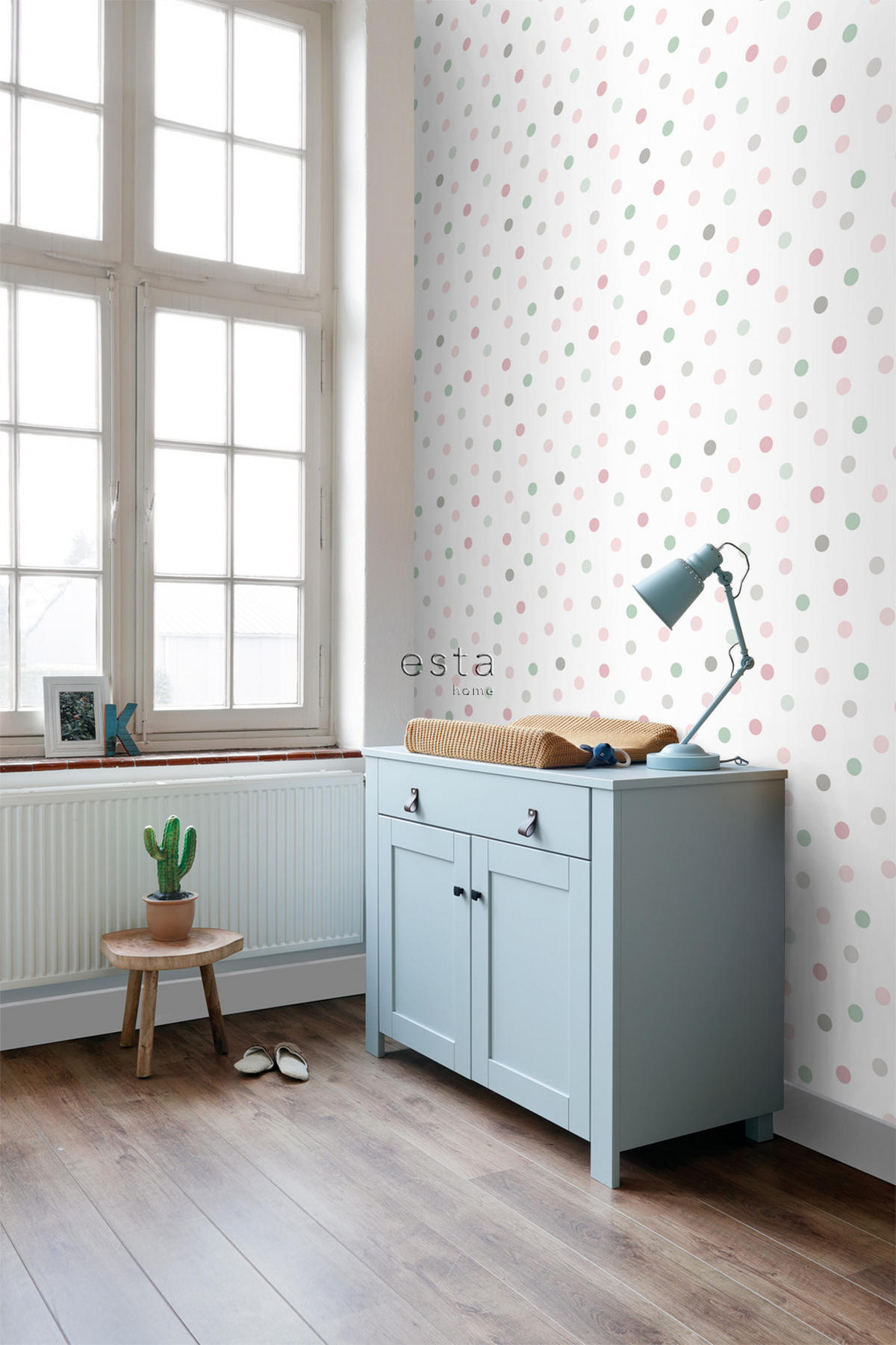 TAPETE Punkte 53 cm x 10.05 m - Weiß, Papier (53/0.1cm) - ESTAhome