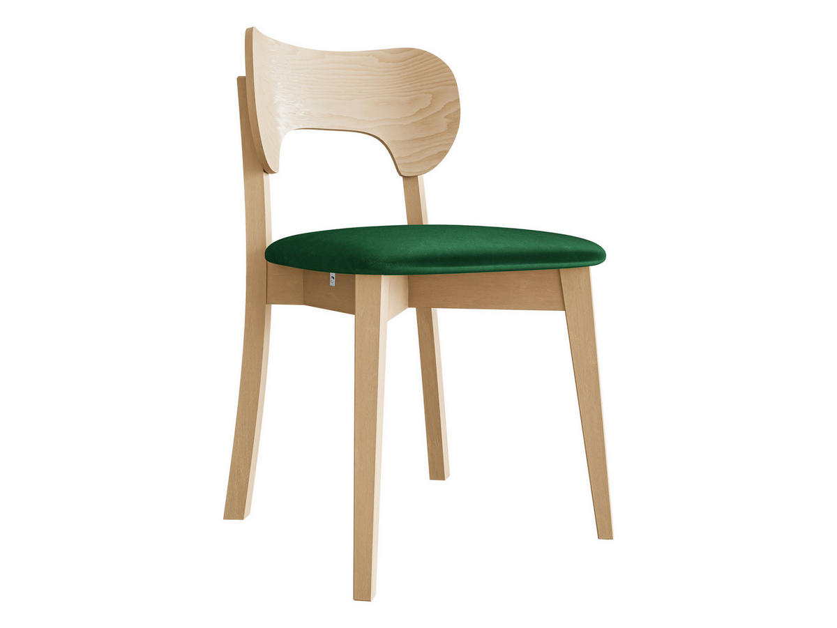 WOHNZIMMER STUHL KT64, Holzfarbe: Buche - Buchefarben/Grün, Holz/Textil (48/80/51cm) - MIRJAN24