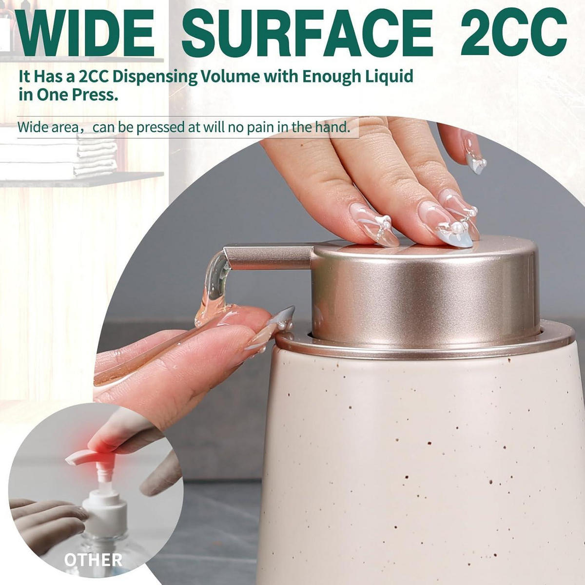 SEIFENSPENDER Keramik Beige 350 ml - Beige, Keramik (9/12/9cm)