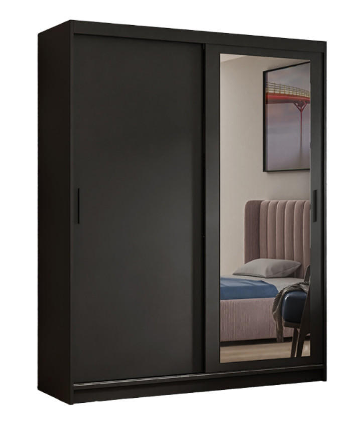Margaret Hadas24 Schwebetürenschrank Schwarz 100x205x60 cm
