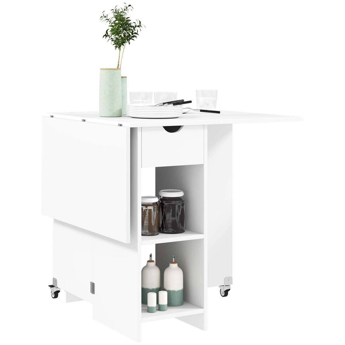 ESSTISCH Weiß 1 Stück - Weiß, Kunststoff (114.5/70/75cm) - GiPP