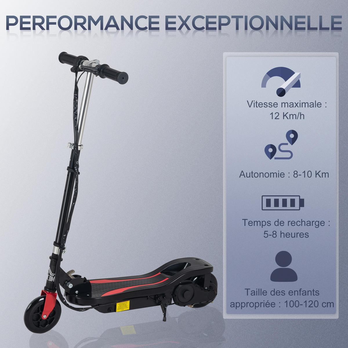 KINDERSCOOTER DE-16954 klappbar 120 W 12 km/h Schwarz - Schwarz, Metall (75/36/93cm) - ComfortXL