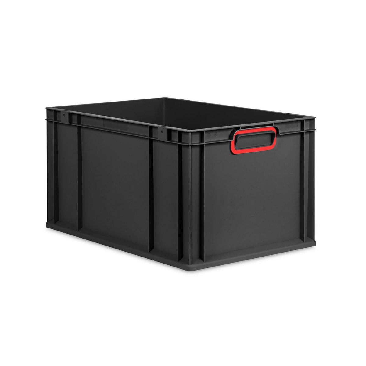 EUROBOX NextGen Color 32x40x60 cm 65 Liter Griffe rot zu, Schwarz - Rot/Schwarz, Kunststoff (40/32/60cm) - PROREGAL