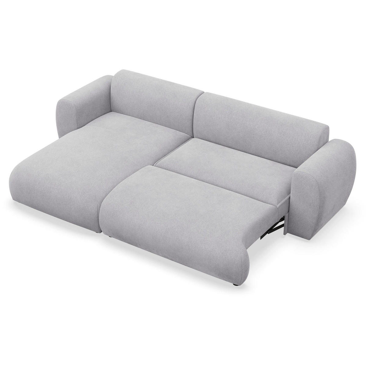 ECKSOFA Emia Grau links - Schwarz/Grau, Kunststoff/Textil (262/156cm) - Selsey