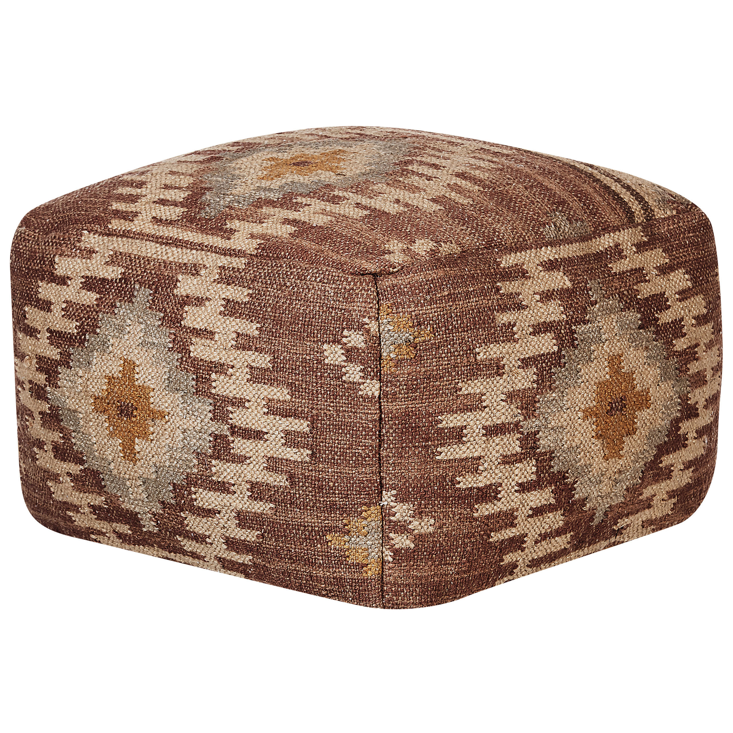 POUF Beel 50/50/30 cm - Rot, Naturmaterialen (50/30/50cm) - Beliani