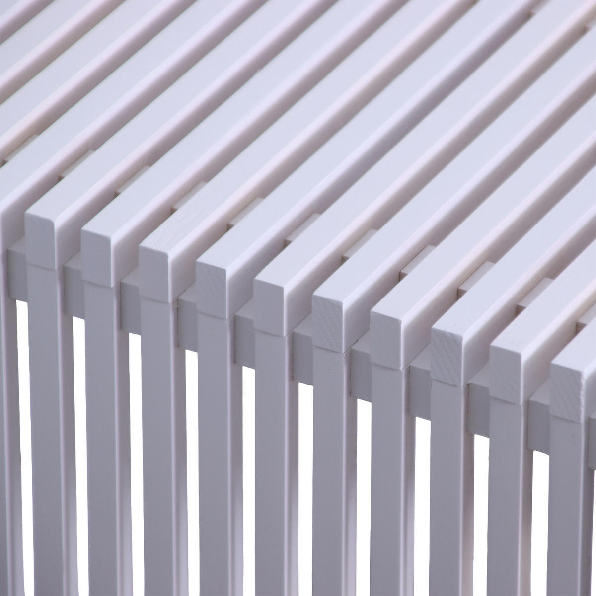 SITZBANK - Weiß, Holz/Textil (45/43/33cm) - Relaxdays