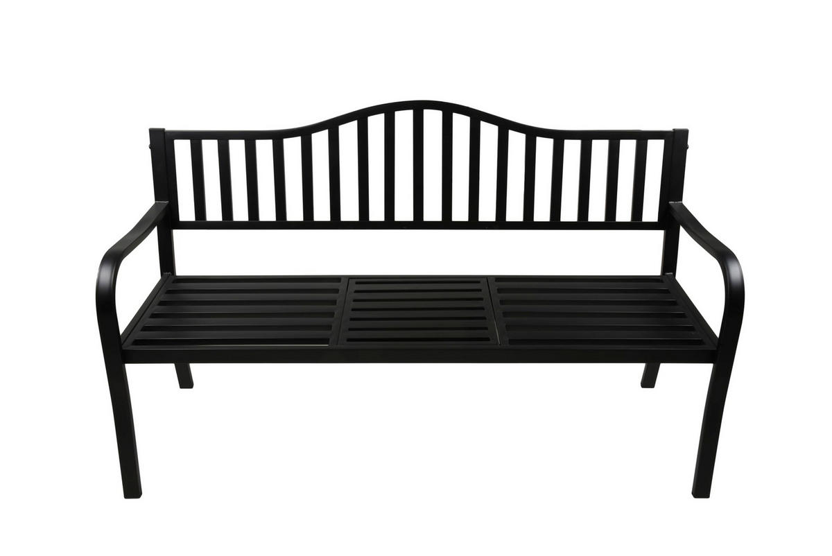 GARTENBANK Soren hochklappbarer Tisch Terrassenbank - Anthrazit, Metall (150/89/60cm) - DELUKE