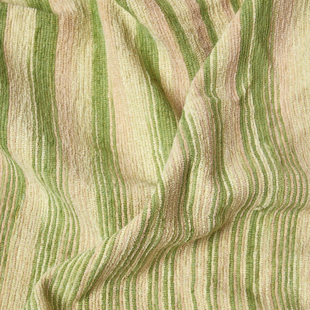 WOHNDECKE Chenille 150/200 cm, 100% Baumwolle gestreift - Grün, Textil (150/200cm) - Homescapes