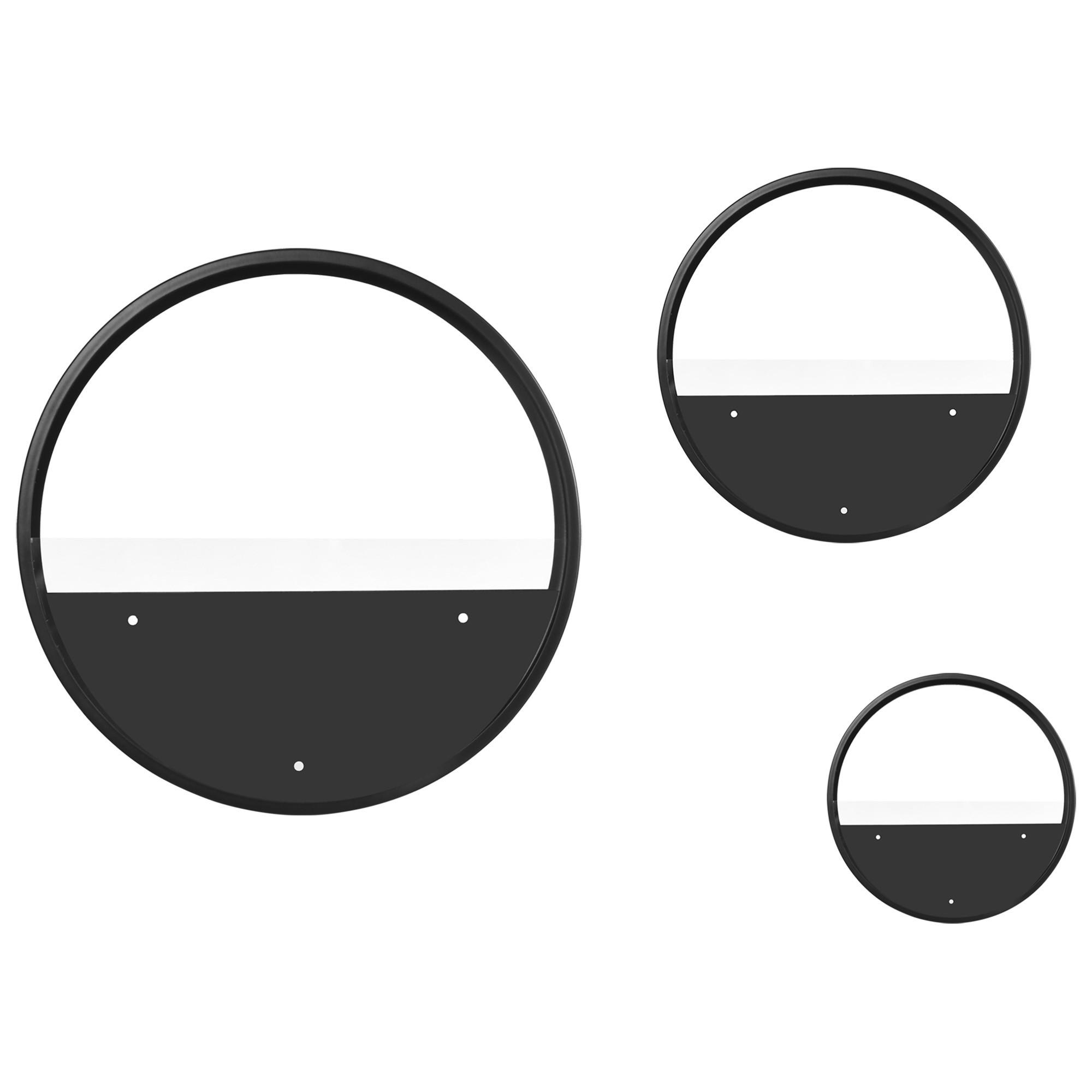 3ER-SET Blumentöpfe, Wand-Pflanzgefäß, Pflanzenbehälter für Garten Stahl Schwarz - Schwarz, Metall (5cm) - Outsunny