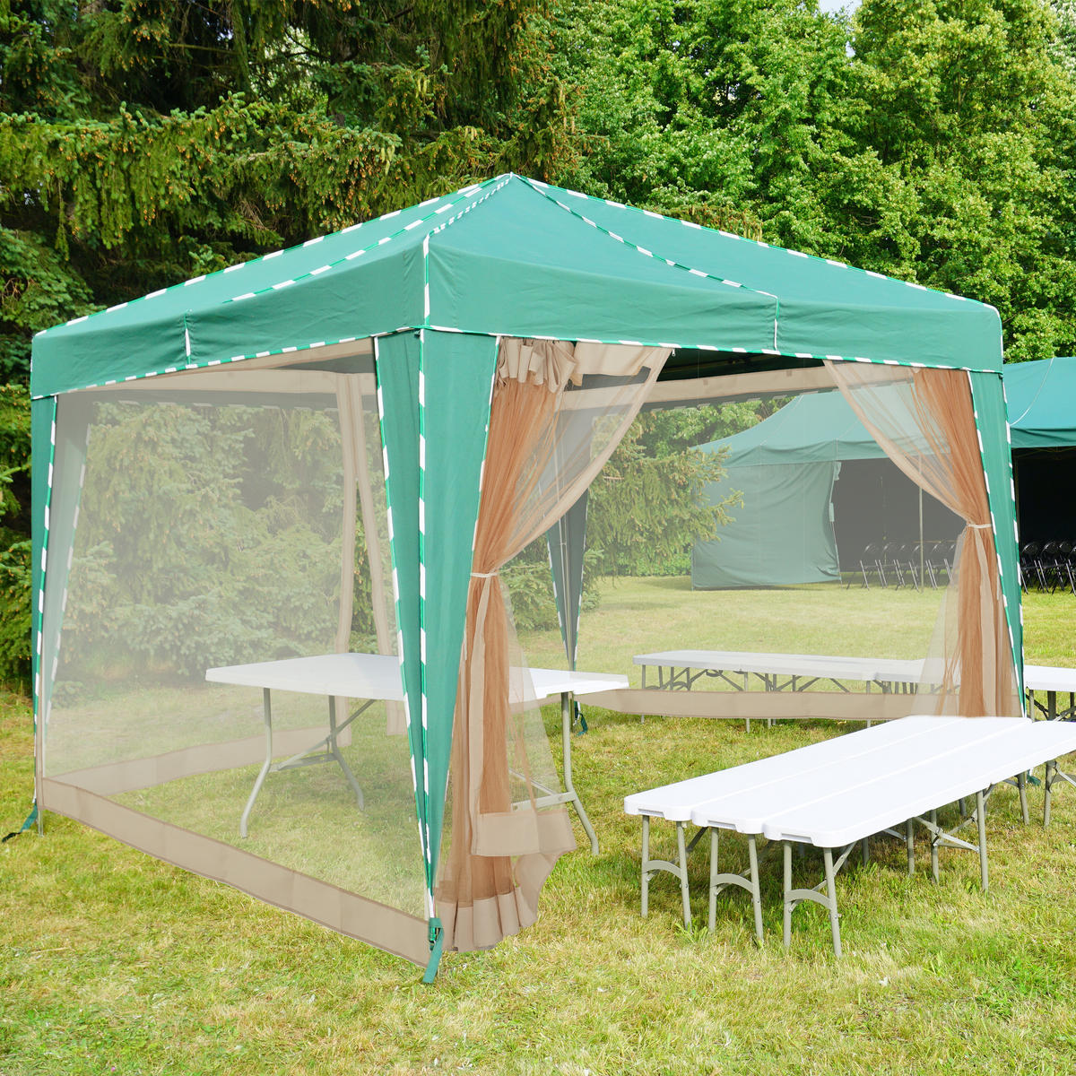 MOSKITONETZ Pavillon - Beige, Kunststoff (1200/200/0.1cm) - Relaxdays