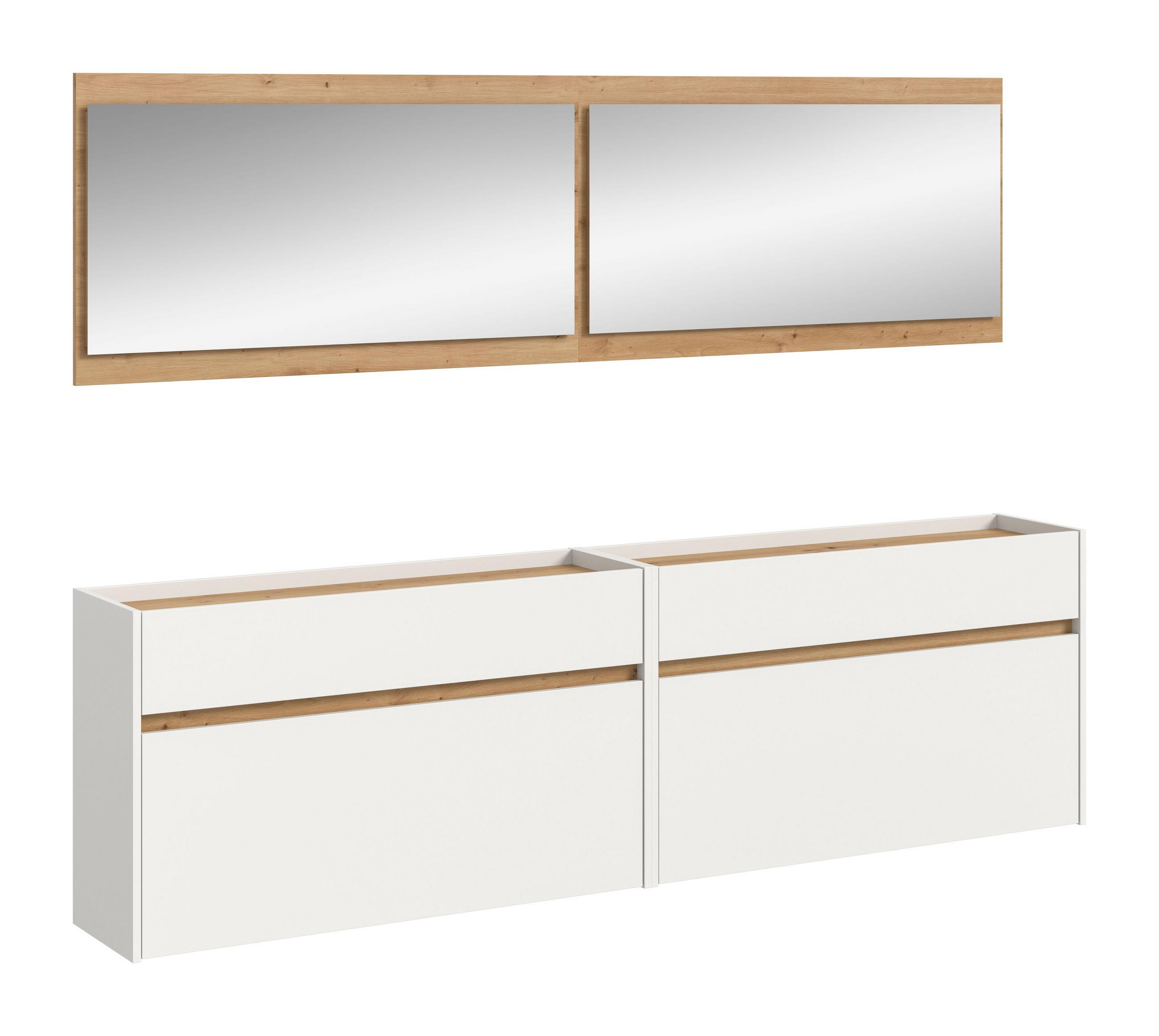 GARDEROBEN-SET DRIVE 4-tlg. (B/H/T: ca. 220/192/32 cm) in Weiß/weiß - Weiß, Holzwerkstoff (220/192/32cm)