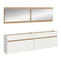 GARDEROBEN-SET DRIVE 4-tlg. (B/H/T: ca. 220/192/32 cm) in Weiß/weiß - Weiß, Holzwerkstoff (220/192/32cm)