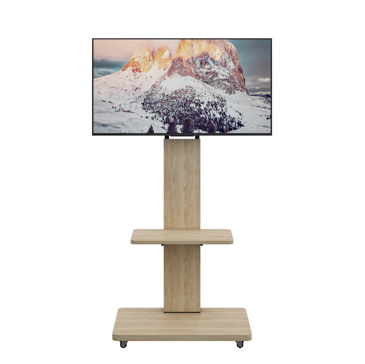 TV-STÄNDER 60/40/150 cm Natur aus MDF und Metall mit Rollen - Hellbraun, Holzwerkstoff (60/150/40cm) - OKWISH