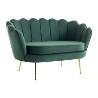 MUSCHELSOFA 2-Sitzer - Samt - Tannengrün - DANDELION - Grün, Textil (124/78/73cm) - Pascal Morabito