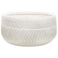 BLUMENTOPF cremeweiß rund 43/43/23 cm Ftero - Weiß, Naturmaterialien (23cm) - Beliani