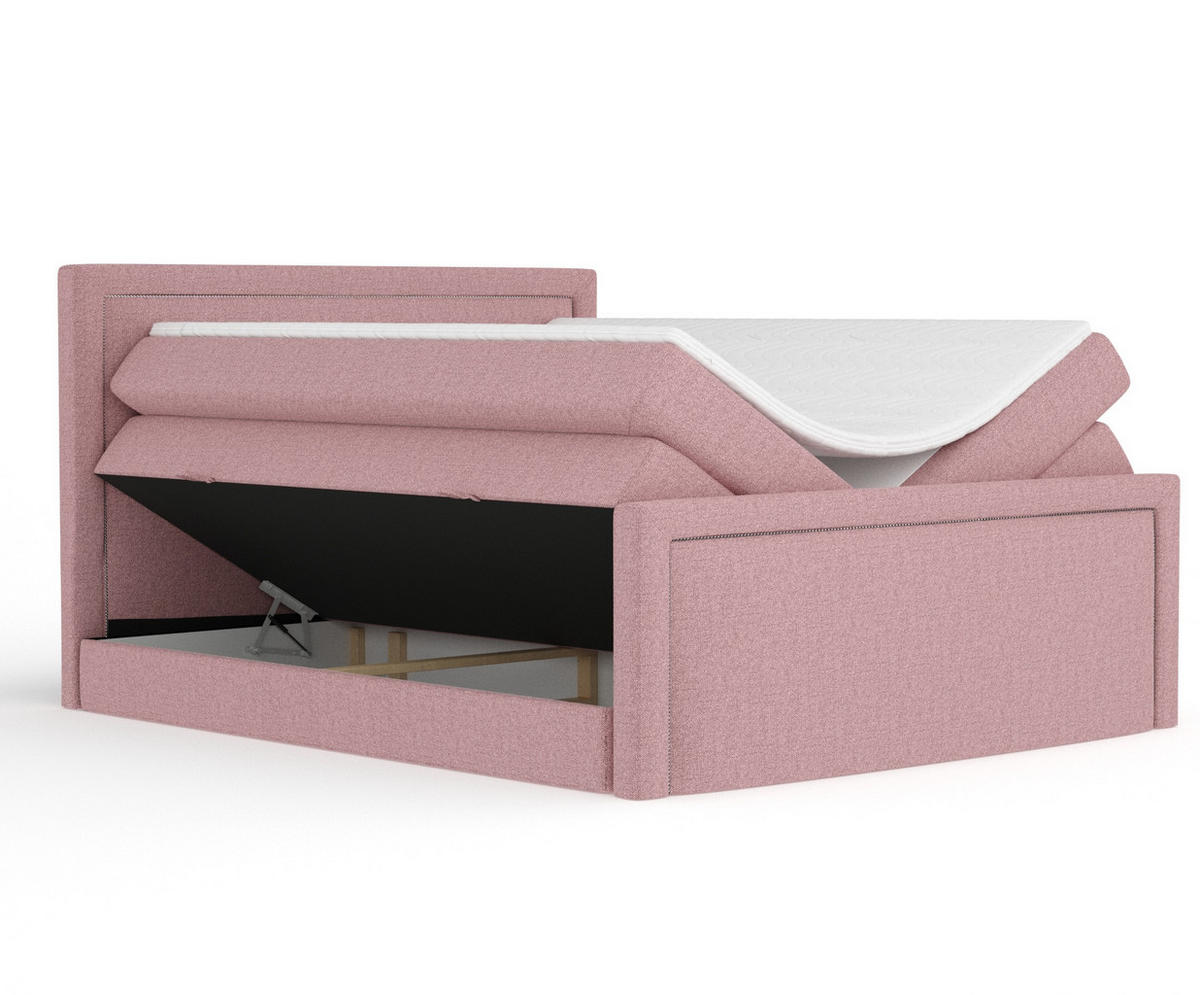 BOXSPRINGBETT Lavenda Rosa 160/200 cm - Schwarz/Rosa, Holz/Holzwerkstoff (160/200cm) - Maison de Reve