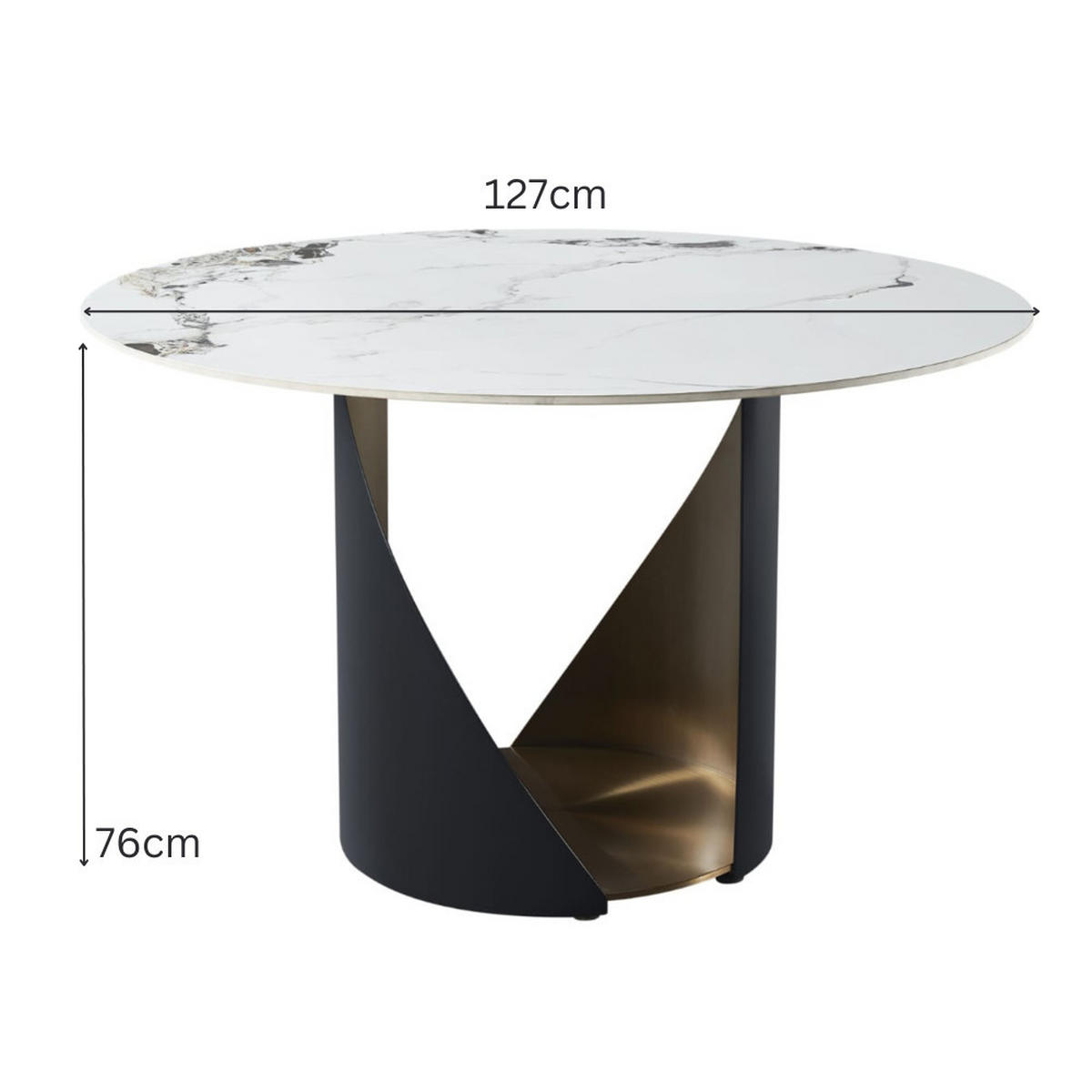 ESSTISCH Verona Weiß edles Marmor Design - Weiß, Keramik (127/127/76cm) - alesvelt