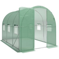 GEWÄCHSHAUS aus Polyethylen 200x300x200 cm in Grün mit 6 Netzfenstern - Grün, Kunststoff (300/200/200cm) - Modfu