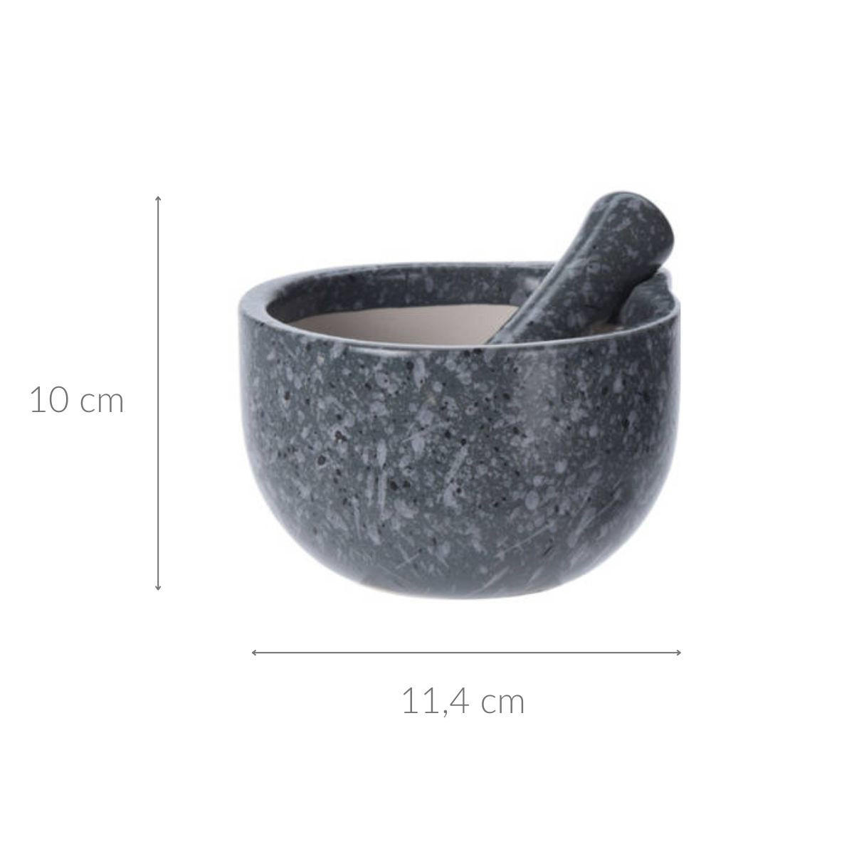 KÜCHENMÖRSER mit Stößel 11,4/11,4/10 cm - Anthrazit, Keramik (11.4/10/11.4cm) - Excellent Houseware