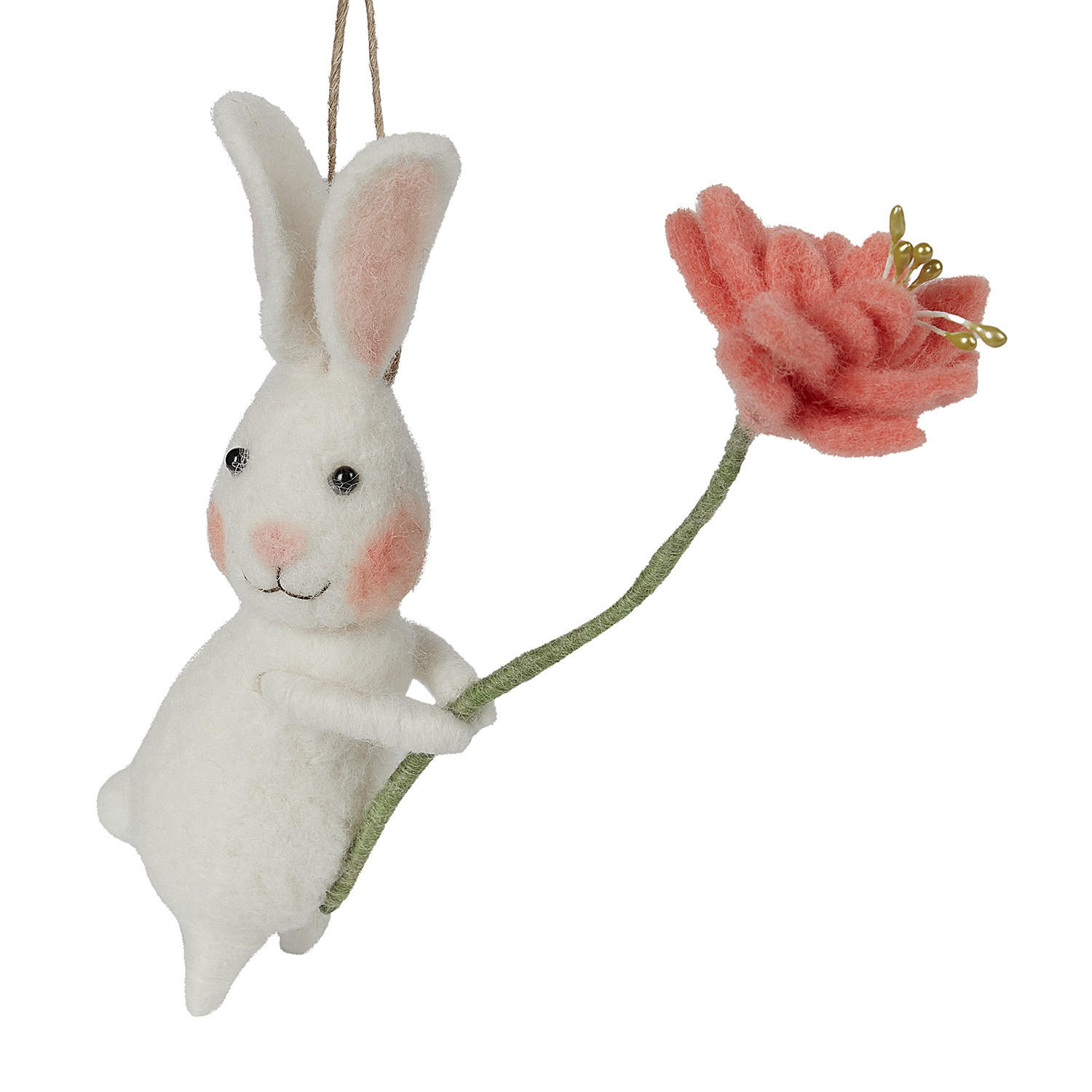 ANHÄNGER FUNKY FRIENDS Häschen mit Blume - Creme, Textil (4/15/5cm) - Butlers