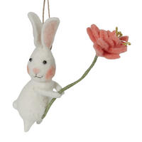 ANHÄNGER FUNKY FRIENDS Häschen mit Blume - Creme, Textil (4/15/5cm) - Butlers