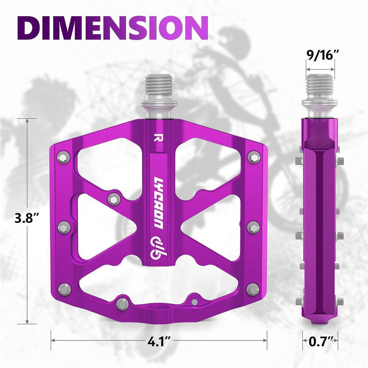 FAHRRADPEDALE Aluminiumlegierung Violett - Violett, Metall (9.6/1.8/10.4cm)
