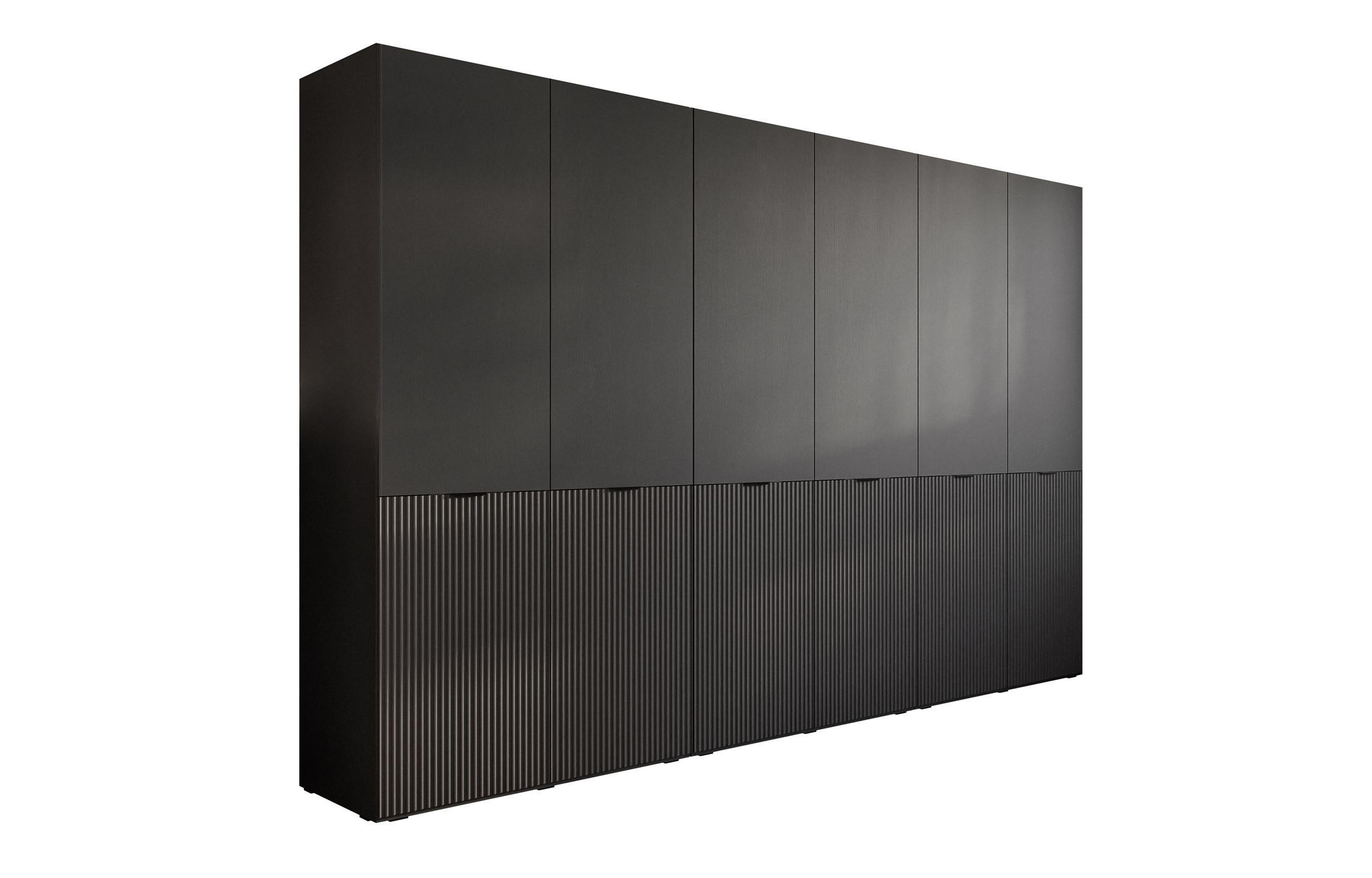 Lookway Kleiderschrank Schwarz 303x200x49 cm
